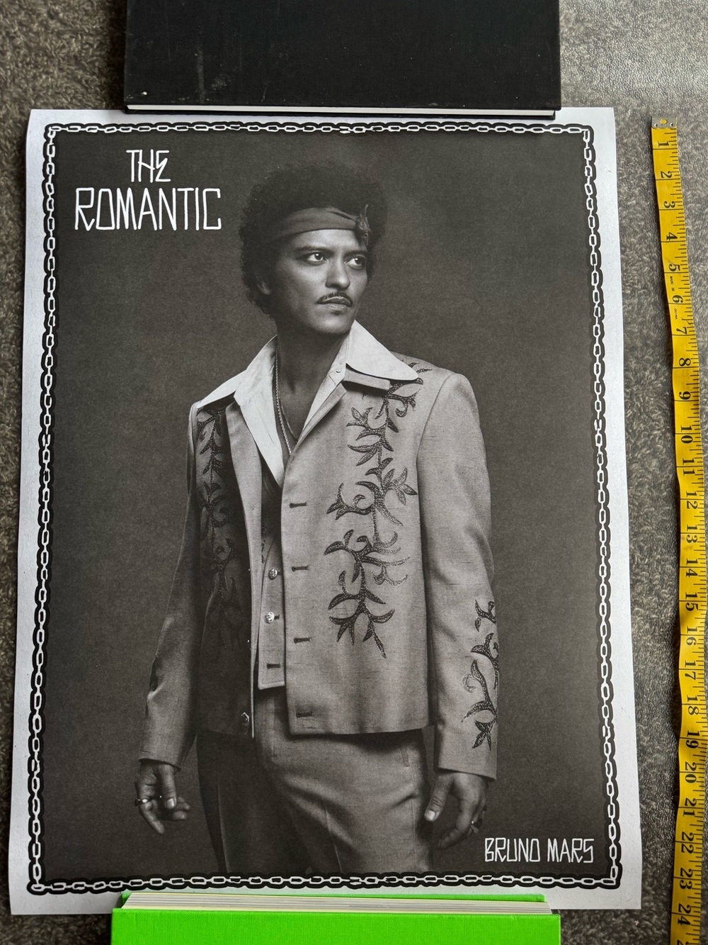 Bruno Mars The Romantic Promo Poster Black and White Music Wall Art 18x24